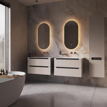 HIPP Design Phantom Ovaal Rechte LED spiegel - 45 x 90 cm -, Huis en Inrichting, Woonaccessoires | Spiegels, Ophalen of Verzenden