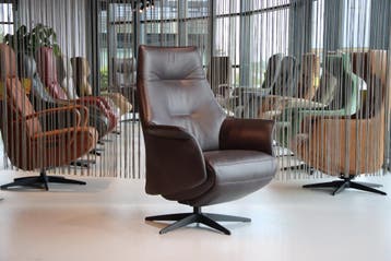 Gealux Relaxfauteuil Twinz 8102 met 3 motoren+accu Leer, Huis en Inrichting, Fauteuils, Ophalen of Verzenden, Nieuw, Leer, Design stoel