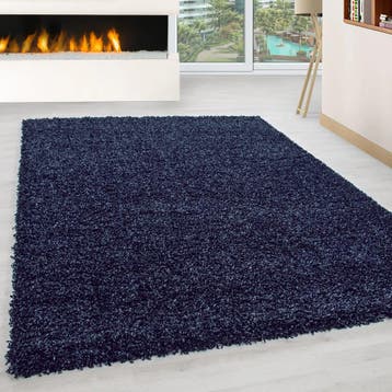 Hoogpolig Vloerkleed | Shaggy | Life | Navy | 80x250 cm, Verzenden, Nieuw