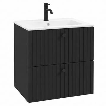 Badkamermeubel Set Fargo 60 x 45 cm – Mat Zwart, Huis en Inrichting, Verzenden, Nieuw, Wastafelkast