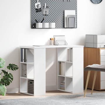 vidaXL Bureau Wit Bewerkt hout 90 x 50 x 75 cm, Verzenden, Nieuw