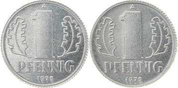 Duitsland Probe 1 Pfennig Ddr 1975 A Wertseite x 2 geprae..., Verzenden