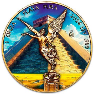 Mexico. 1 Onza 2024 1 oz Mexican Libertad Chichen Itza 24k
