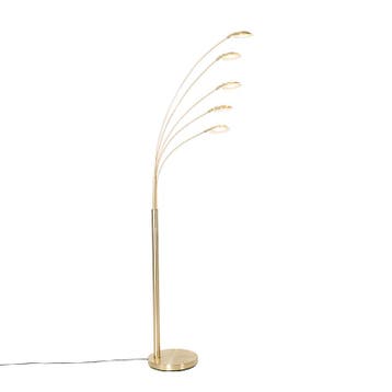 Design vloerlamp messing incl. LED 5-lichts - Sixties Trento, Huis en Inrichting, Lampen | Vloerlampen, Verzenden, Nieuw, Design