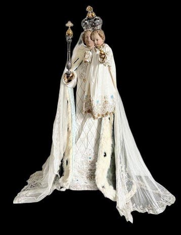 Beeld, Grande statue de la Vierge à l’Enfant couronnés - 120