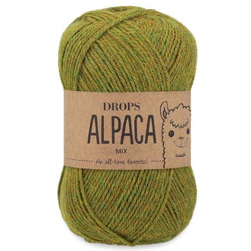 DROPS Alpaca Mix - 7233 geel/groen - Wol Garen, Hobby en Vrije tijd, Breien en Haken, Ophalen of Verzenden, Nieuw