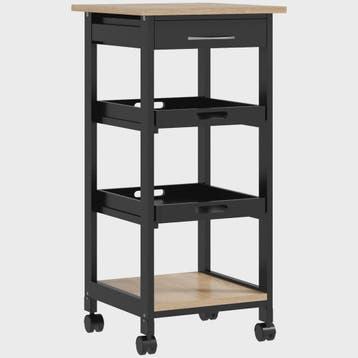 HOMCOM Keuken Trolley met Wielen, 2 Verwijderbare Dienbladen, Verzenden, Nieuw