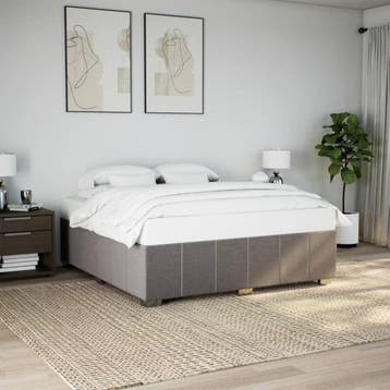 vidaXL Bedframe zonder matras stof taupe 180x200 cm, Eenpersoons, Verzenden, Nieuw, 80 cm