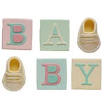 Suikerdecoratie Babyshower 3D 6st., Verzenden, Nieuw