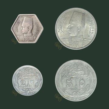Egypte. 2 & 5 Piastre / Qirsch 1917, 1939 & 1944 (4