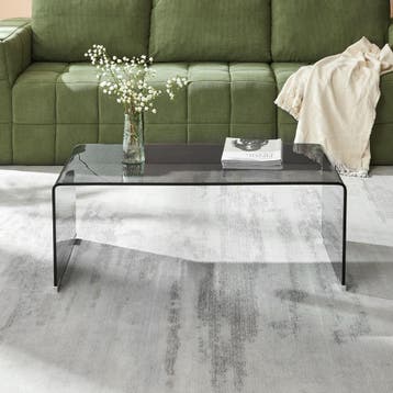 Salontafel Väsas gehard glas 90x90x35 cm grijs [en.casa], Verzenden, Nieuw