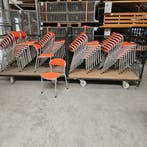 Aluminium stapelstoel  / kantinestoel - nieuwe oranje stof, Ophalen of Verzenden, Nieuw
