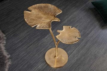 Decoratieve bijzettafel GINKGO LEAFS 50cm goud handgemaakt, Ophalen of Verzenden, Nieuw