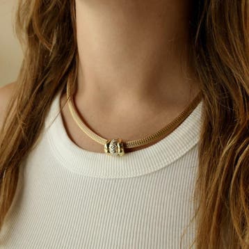 Fope bicolor gouden hanger met diamant 0,26 ct., Ophalen of Verzenden, Gebruikt, Goud, Overige merken