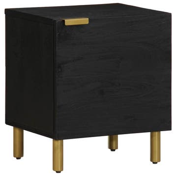 vidaXL Nachtkastje 40x33x46 cm massief mangohout zwart, Huis en Inrichting, Slaapkamer | Nachtkastjes, Minder dan 45 cm, Verzenden
