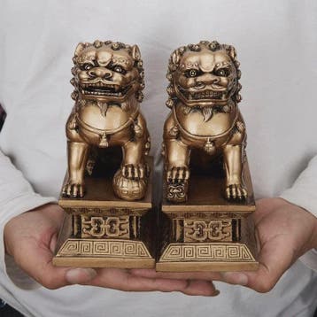 Chinese Geluks Leeuw Standbeeld - Feng Shui Decoratie Beeldj