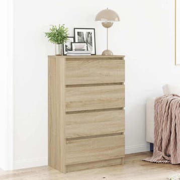 vidaXL Dressoir 60x35x98,5 cm bewerkt hout sonoma, Verzenden, Nieuw, 50 tot 100 cm, 25 tot 50 cm