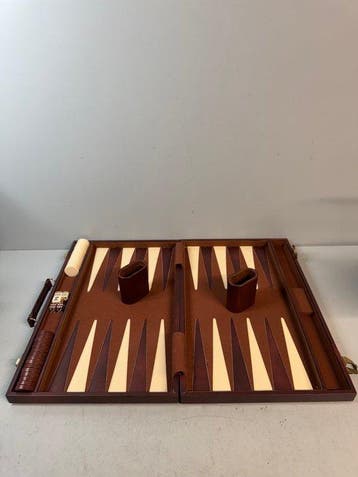 Bordspel - Luxe xxl grote vintage backgammon spelkoffer set