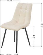 2dekans | Stalen Eetkamerstoelen Blanca - Set van 2 - Beige, Ophalen of Verzenden, Zo goed als nieuw