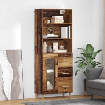 vidaXL buffetkast Oud Hout 69,5 x 34 x 180 cm Bewerkt hout, Minder dan 50 cm, Verzenden, Nieuw, Minder dan 100 cm