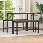 Eetbank 2 pcs Gerookt eiken 100 x 32,5 x 48,5 cm, Verzenden, Nieuw