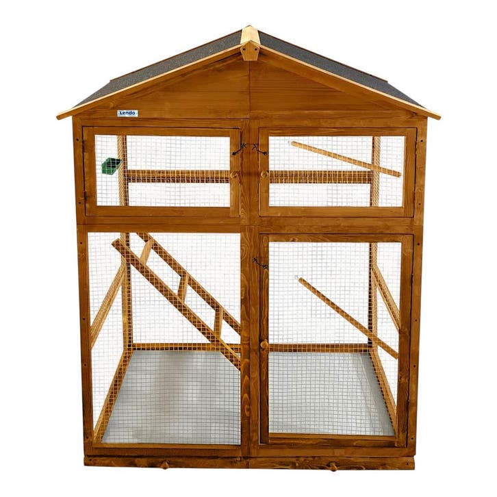 Volière | Vogelkooi | Vogelhok | 115x58x164cm | Bruin | Hout, Dieren en Toebehoren, Vogels | Hokken en Kooien, Nieuw, Verzenden