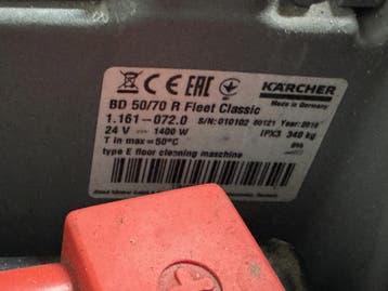 KARCHER ZITSCROB-/ZUIGMACHINE BD 50/70 R Classic, Ophalen of Verzenden, Gebruikt
