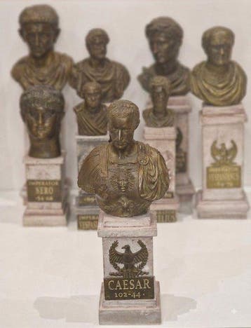 Buste, Caesar - 26 cm - Brons, polymeer marmer