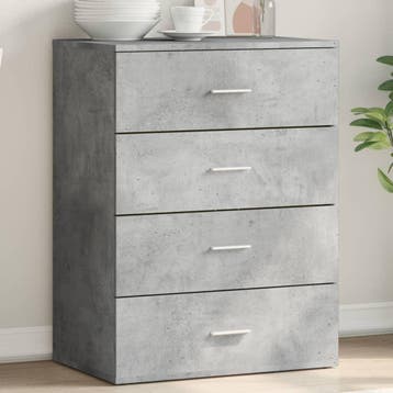 vidaXL Dressoir 60x39x80 cm bewerkt hout betongrijs, Verzenden, Nieuw, Overige houtsoorten, Minder dan 50 cm
