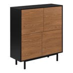 Commode Gnosjö 93x80x30 cm zwart en houtkleurig, Verzenden, Nieuw