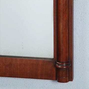 Smalle biedermeier mahoniehouten schouwspiegel ca 1820 met z, Ophalen of Verzenden