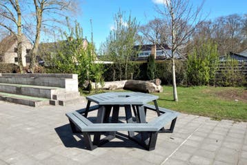 Rockwood® Picknicktafel  Zwaar Kunststof Rond Zeshoekig -, Ophalen of Verzenden, Nieuw, Rond, Hout