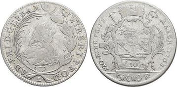 10 Kreuzer 1765 R Wuerzburg-bistum Adam Friedrich von Sei..., Verzenden