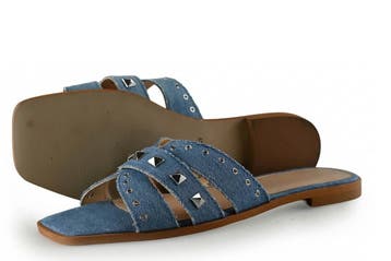 Manfield Slippers in maat 39 Blauw, Slippers, Zo goed als nieuw, Manfield, Verzenden