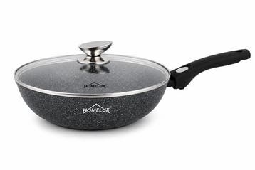HOMELUX Wokpan 30 cm met deksel, PFAS-vrij, Ophalen of Verzenden, Nieuw, Wok