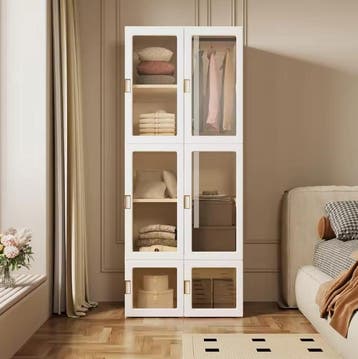 Opvouwbare garderobekast met 6 vakken en kledingroede 170 cm, Huis en Inrichting, Kasten | Kledingkasten, Verzenden, Nieuw