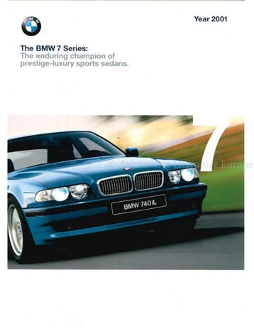 2001 BMW 7 SERIE BROCHURE ENGELS (USA), Nieuw, BMW, Author