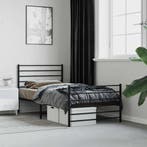 vidaXL Bedframe met hoofd- en voeteneinde metaal zwart, Eenpersoons, Verzenden, Zwart, Nieuw
