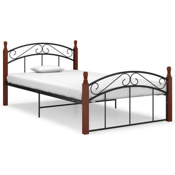 Tweepersoonsbed Zwart 120x200 | Tweedekansje | OP=OP, Overige materialen, Zwart, Ophalen of Verzenden, Zo goed als nieuw