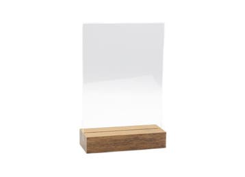 Kaarthouder A5 Plexi Met Bamboe Voet - Karamel, Verzenden, Nieuw in verpakking, Etalage