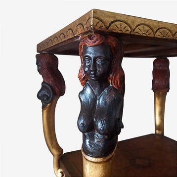 Middentafel - Hout - ca. 1900 - kariatiden