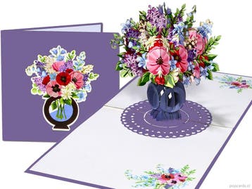 Papaver Klaprozen Rozen Bloemen Gemengd Boeket pop-up wen..., Diversen, Verzenden, Nieuw