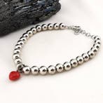 Bloedkoraal - Zilver - Armband - Italiaans ambacht, Antiek en Kunst