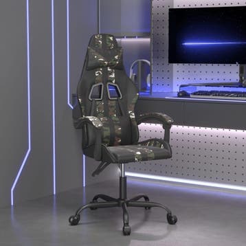 vidaXL Gamestoel draaibaar kunstleer zwart en camouflage, Verzenden, Nieuw, Groen