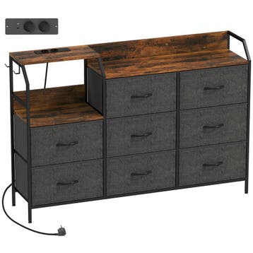 Ladekast Met 8 Stoffen Lades, Stalen Frame, Oplaadstation, R, Verzenden, Nieuw