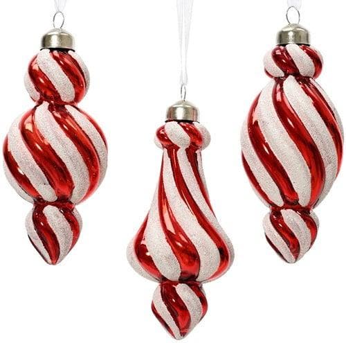 Kerstballen glas Ornament Rood Wit per stuk, Hobby en Vrije tijd, Knutselen, Nieuw, Ophalen of Verzenden