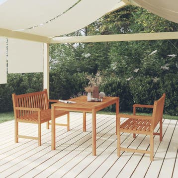 vidaXL 3-delige Tuinset massief teakhout, Verzenden, Nieuw, Teakhout, Tuinset