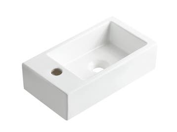 Wiesbaden Rhea M Fontein 40 x 22 cm – Kraangat Links – Glans, Ophalen of Verzenden, Nieuw, Chroom, Bad
