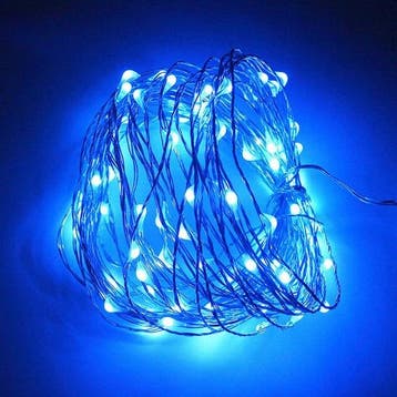 Kerst koperdraad LED verlichting - Blauw - 5 meter - Op batt, Ophalen of Verzenden, Nieuw