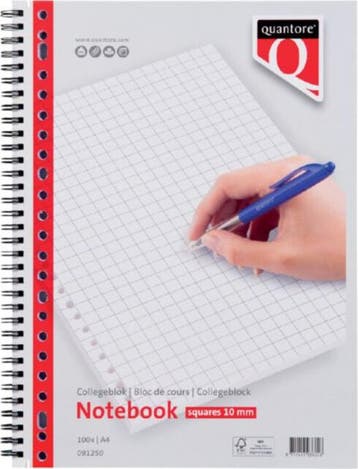Collegeblok Quantore A4 23-gaats ruit 10 mm, Verzenden, Nieuw